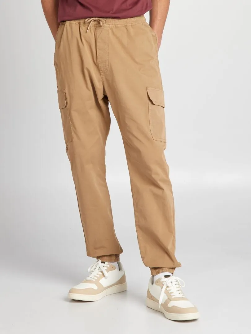 Pantalón con bolsillos en los laterales - BEIGE