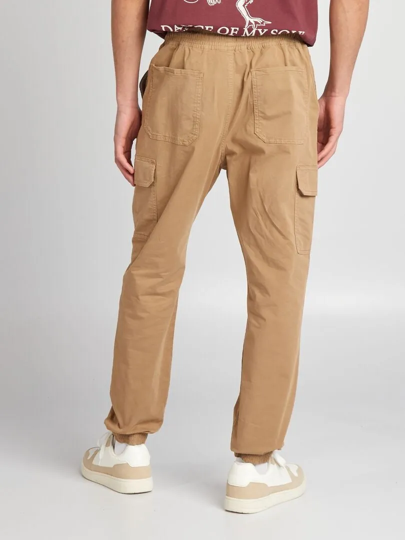 Pantalón con bolsillos en los laterales - BEIGE