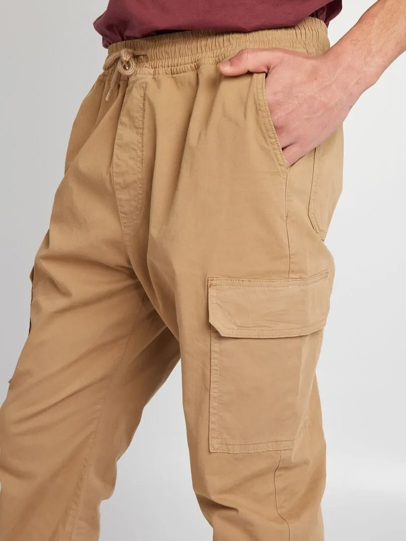 Pantalón con bolsillos en los laterales - BEIGE
