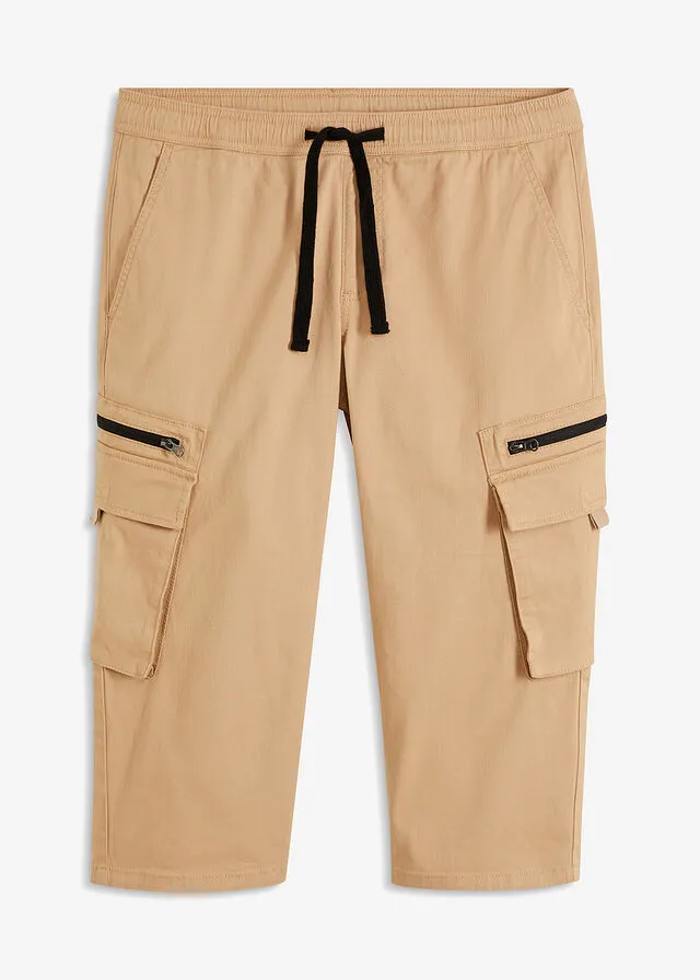 Pantalón con cinturilla elástica Café con leche
