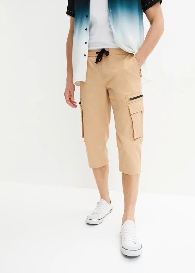 Pantalón con cinturilla elástica Café con leche