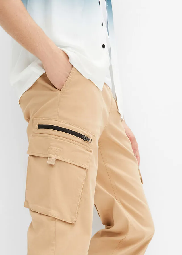 Pantalón con cinturilla elástica Café con leche