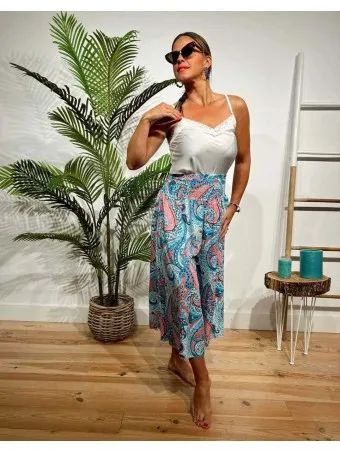 Pantalón Culotte Cachemires LAYLAH Azul