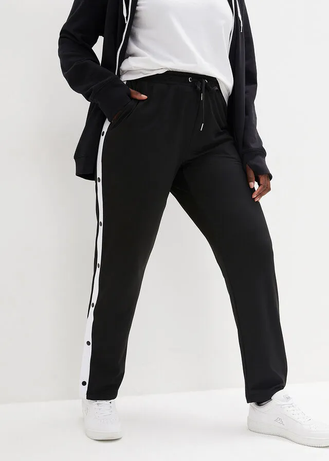 Pantalón de chándal con botones de presión Negro