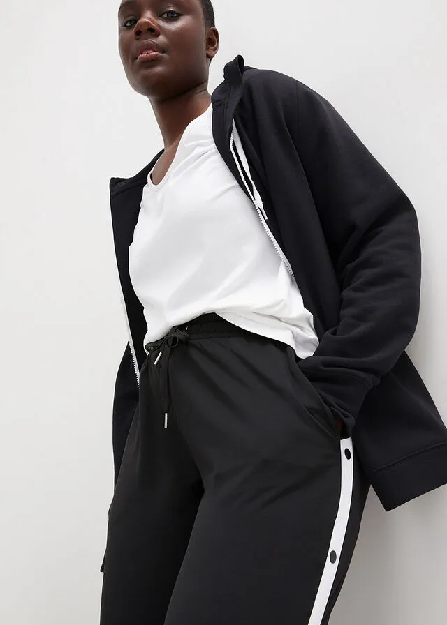 Pantalón de chándal con botones de presión Negro