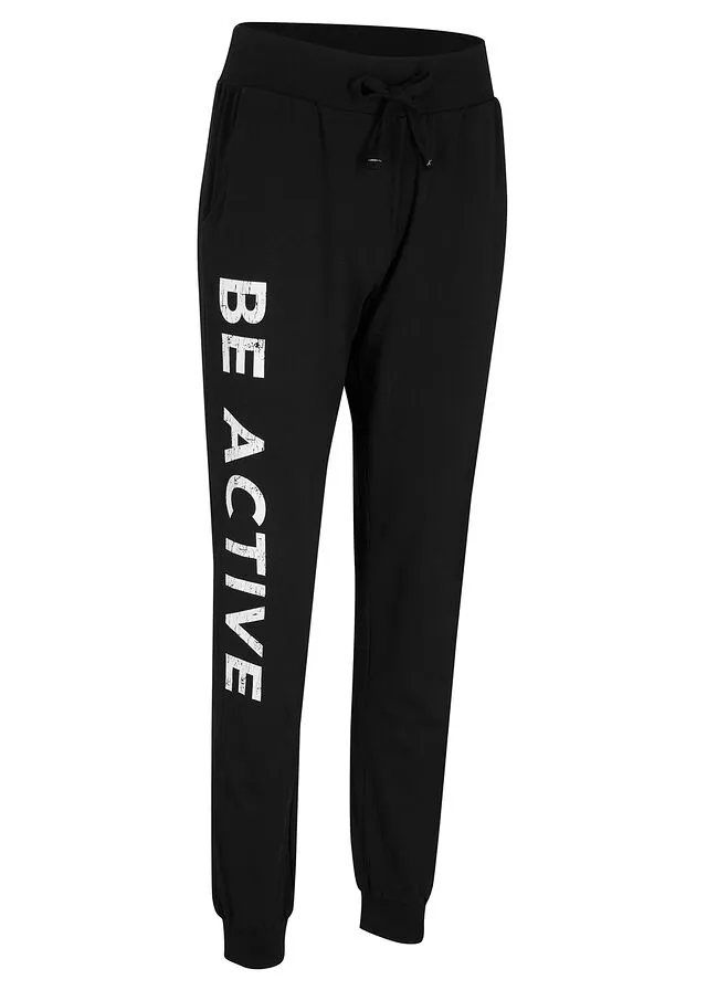 Pantalón de chándal de algodón con estampado y corte holgado Negro-blanco estampado