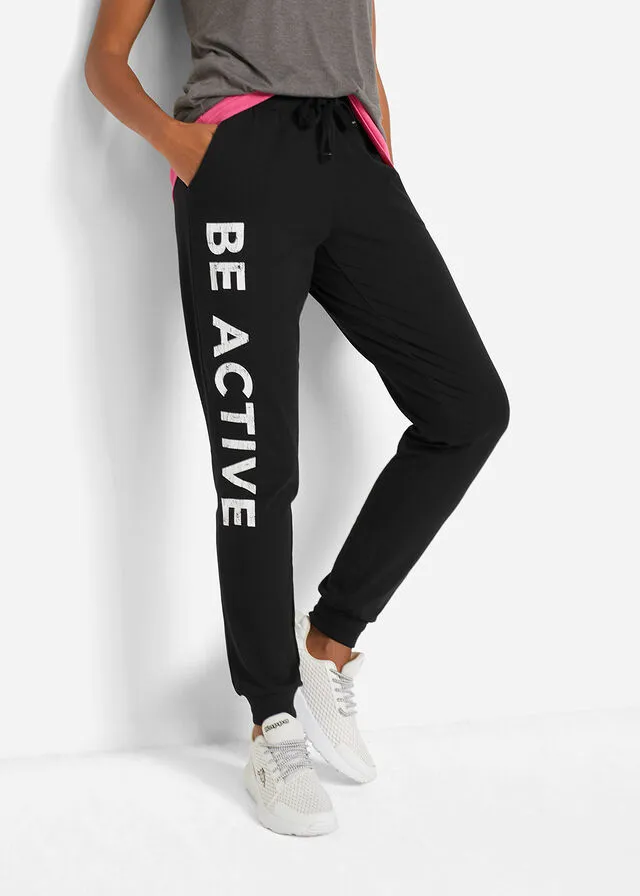 Pantalón de chándal de algodón con estampado y corte holgado Negro-blanco estampado