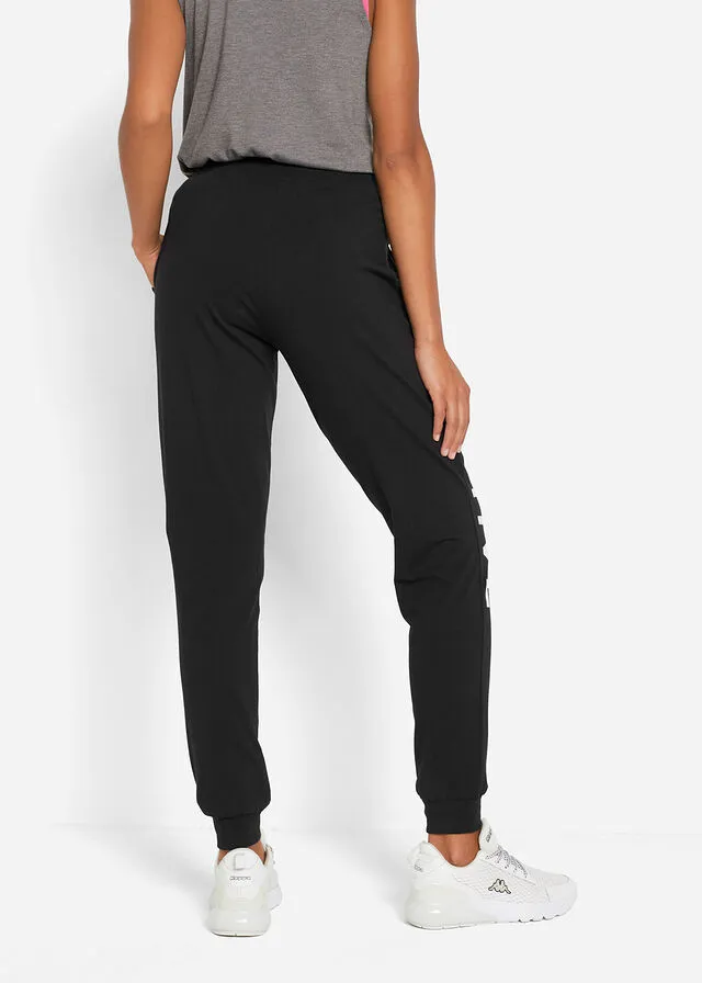 Pantalón de chándal de algodón con estampado y corte holgado Negro-blanco estampado