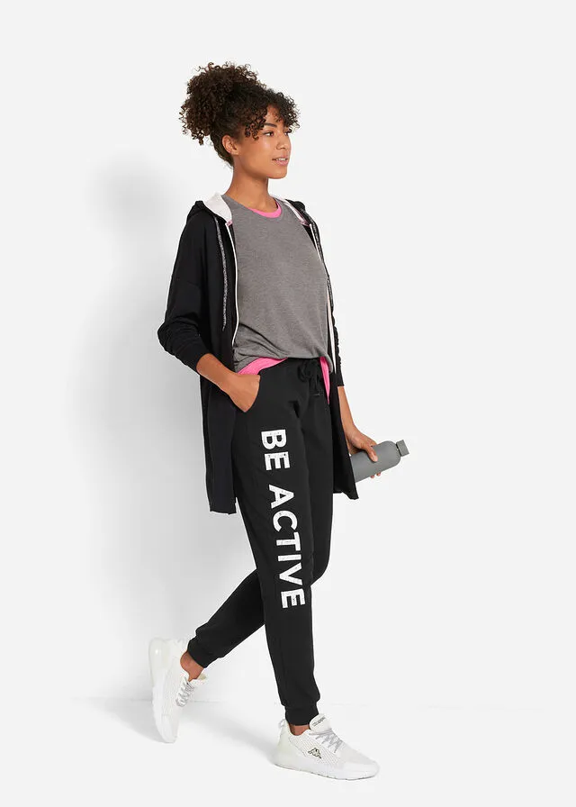 Pantalón de chándal de algodón con estampado y corte holgado Negro-blanco estampado
