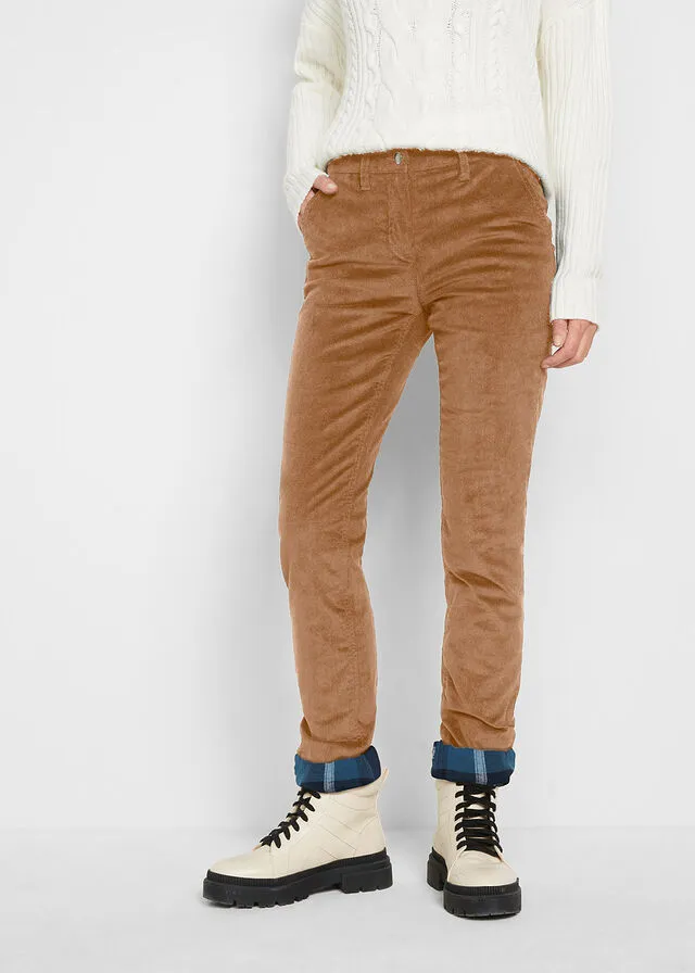 Pantalón de pana térmico Coñac marrón