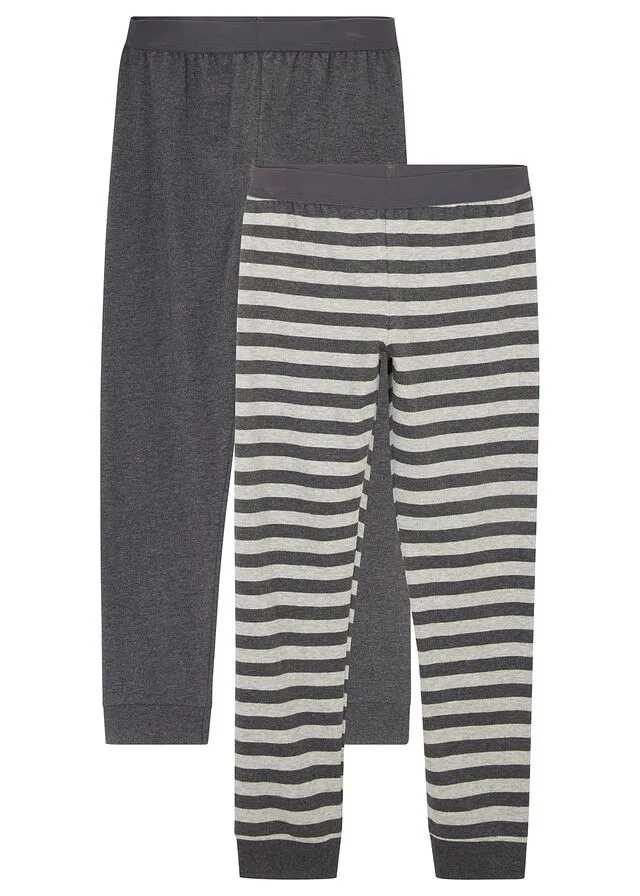 Pantalón térmico Antracita jaspeado/gris claro jaspeado de rayas