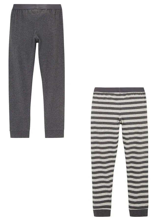 Pantalón térmico Antracita jaspeado/gris claro jaspeado de rayas