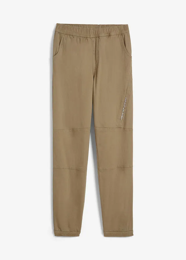 Pantalón térmico de sarga con corte holgado sin cierre para niños Caqui nuevo
