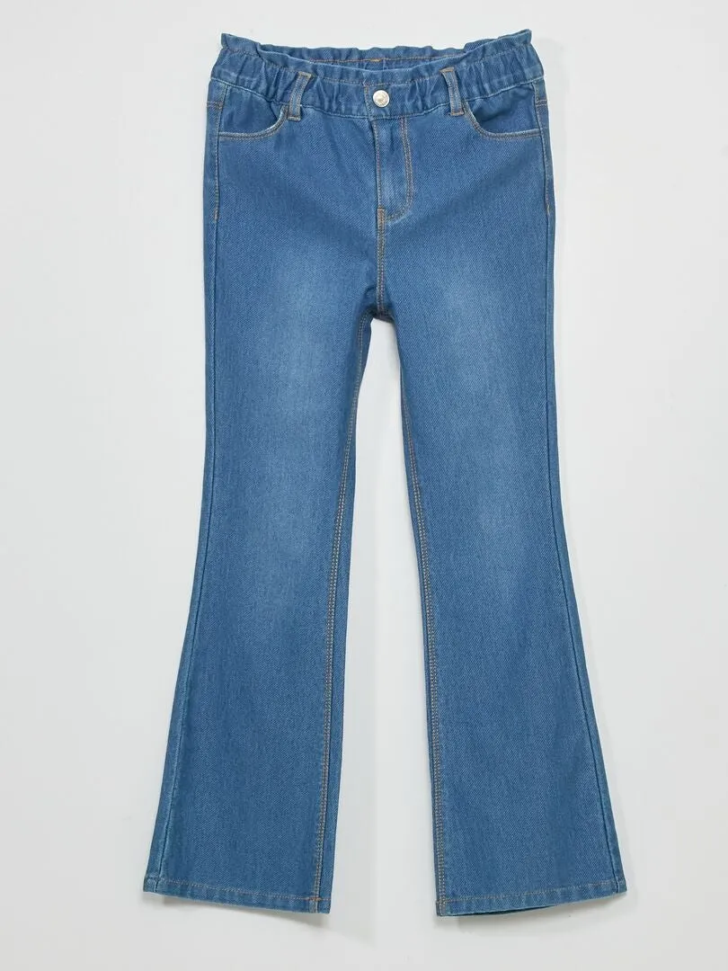 Pantalón vaquero flare  - Fácil de poner - AZUL