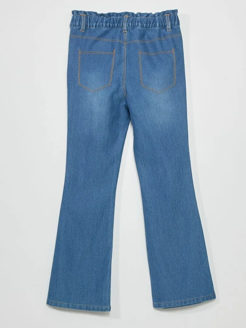 Pantalón vaquero flare  - Fácil de poner - AZUL