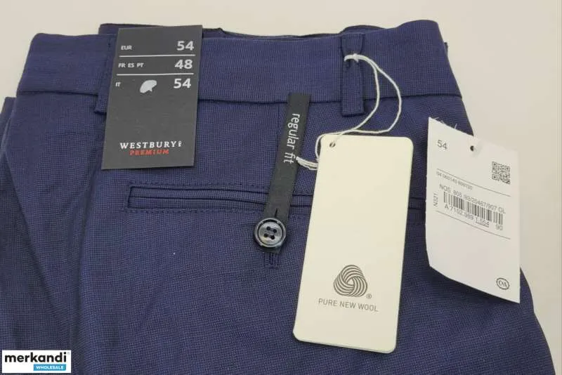Pantalón Westbury para hombre slim fit y lana regular noble azul oscuro 25 a 62 todas las tallas