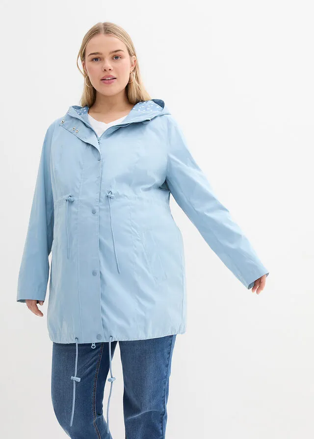 Parka premamá con forro estampado Azul claro