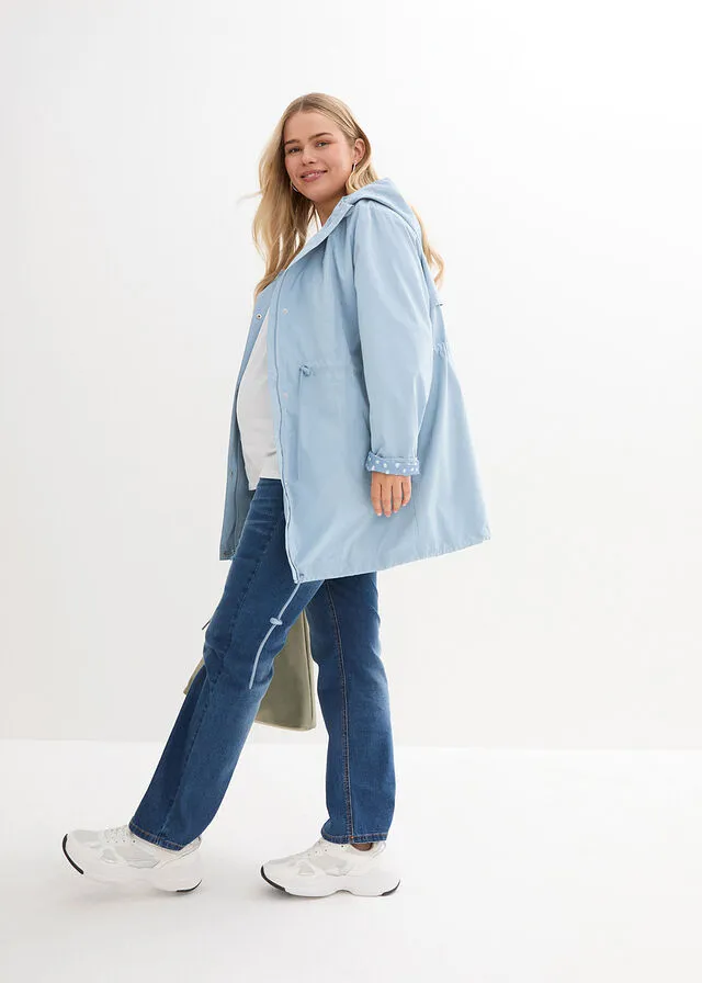 Parka premamá con forro estampado Azul claro