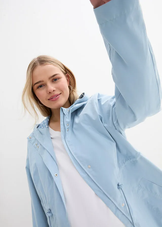 Parka premamá con forro estampado Azul claro
