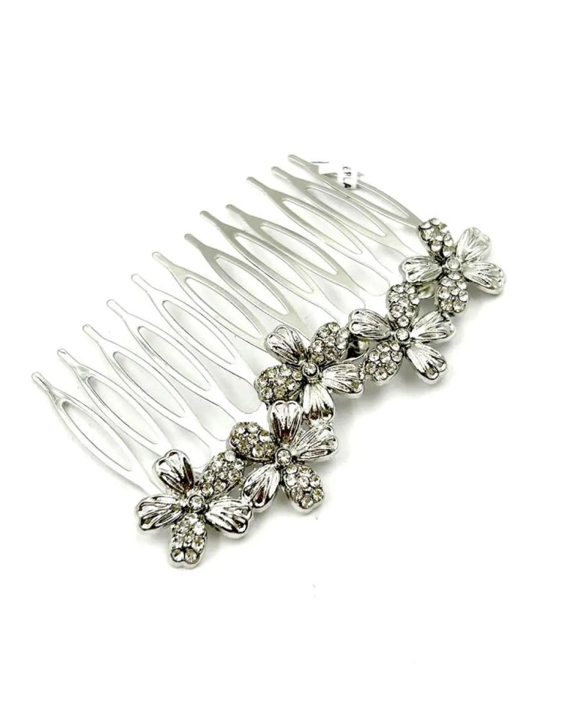 PEINETAS ONLINE PLATEADAS CON CRISTAL FIESTA PARA BODAS Y EVENTOS