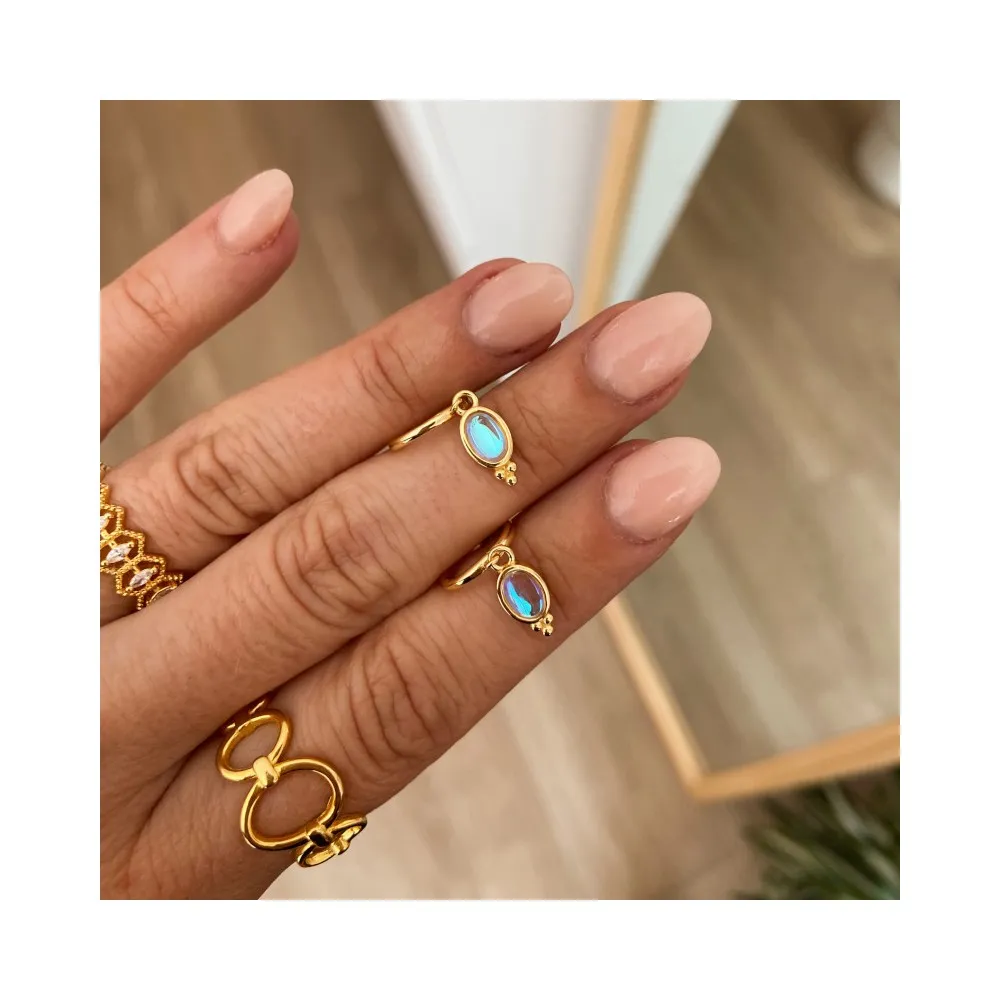 Pendiente Sanya Piedra Luna Oro