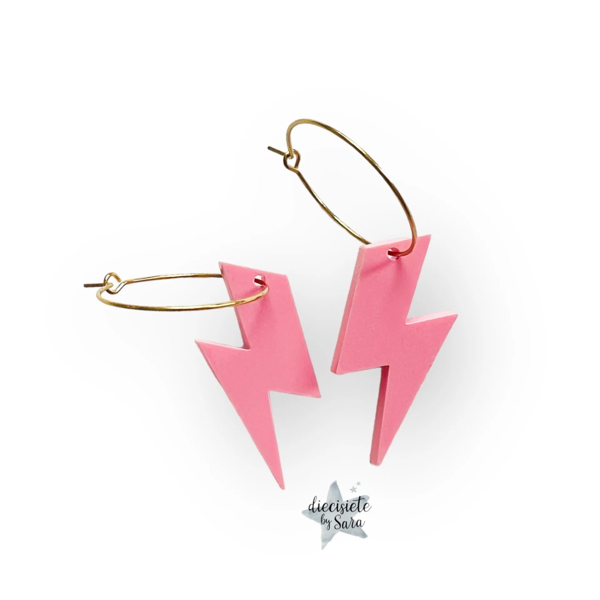 Pendientes Aro Rayo Rosa