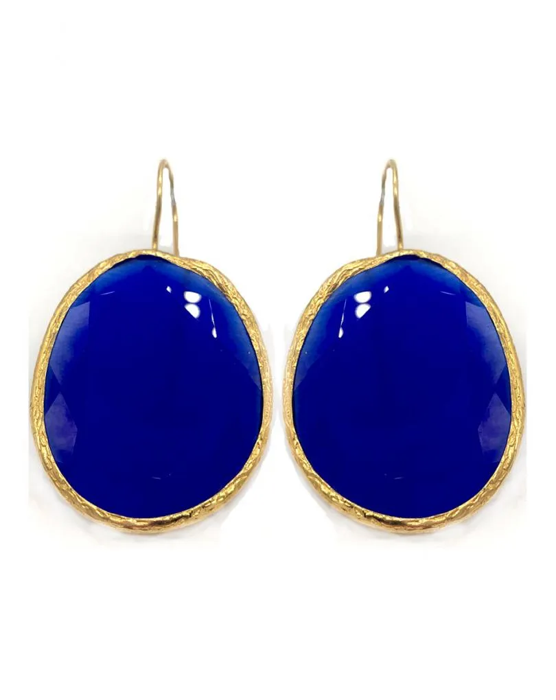 PENDIENTES AZULONES LARGOS OVAL ESPECIAL BODAS Y EVENTOS