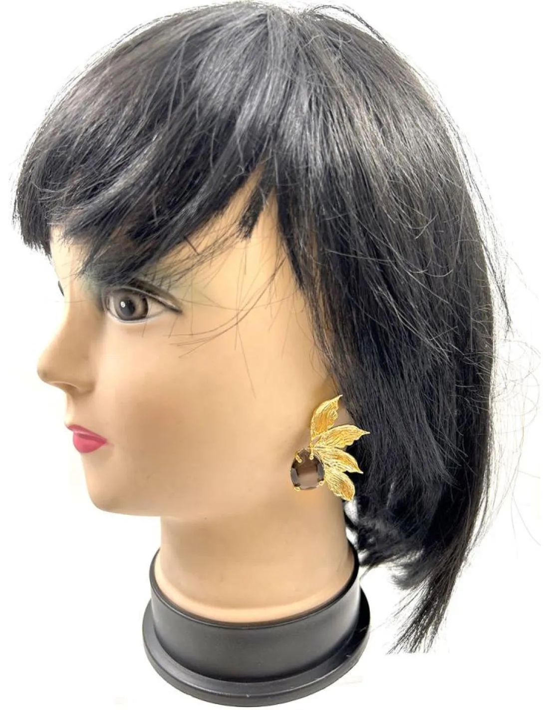 PENDIENTES BODAS DORADOS CON PIEDRAS MARRONES ESPECIAL EVENTOS DE DIA