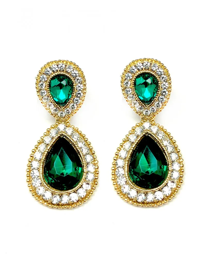 PENDIENTES DE FIESTA VERDES  INVITADA PERFECTA BODAS Y EVENTOS