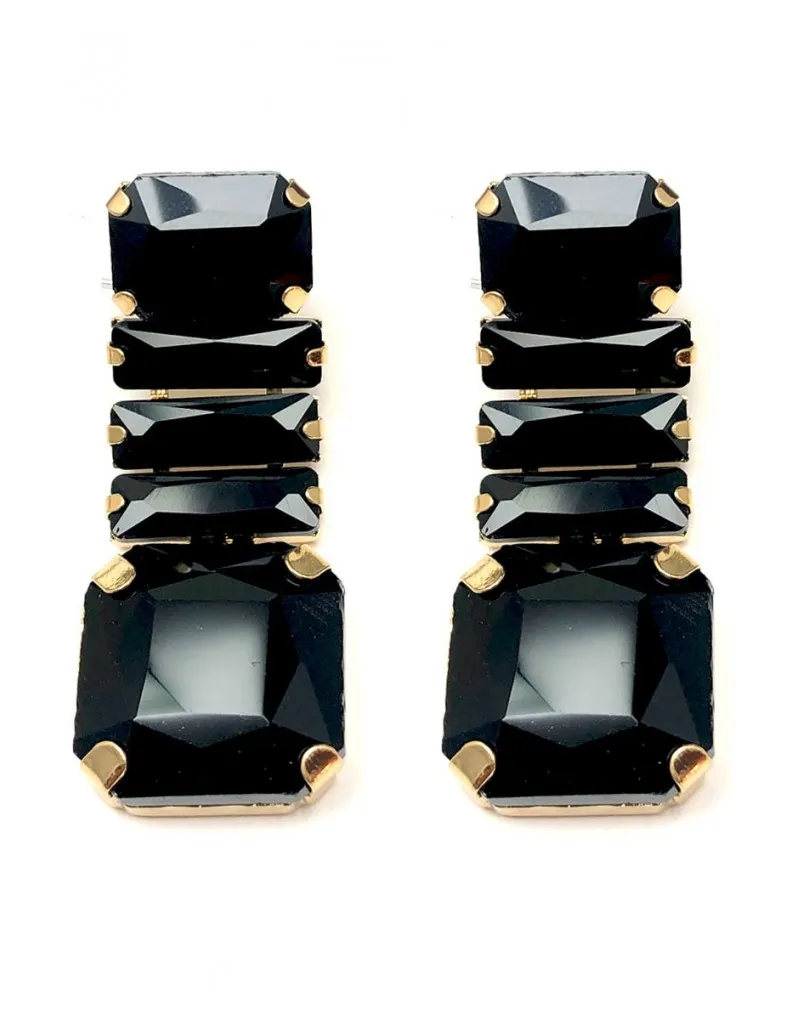 PENDIENTES LARGOS DE FIESTA NEGROS CON LOS QUE SERAS LA INVITADA PERFECTA EN BODAS Y EVENTOS