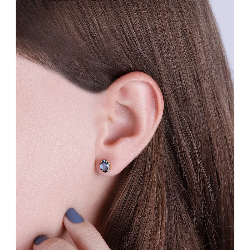 Pendientes "Candy" Oro 18k y Topacios Azules London Blue