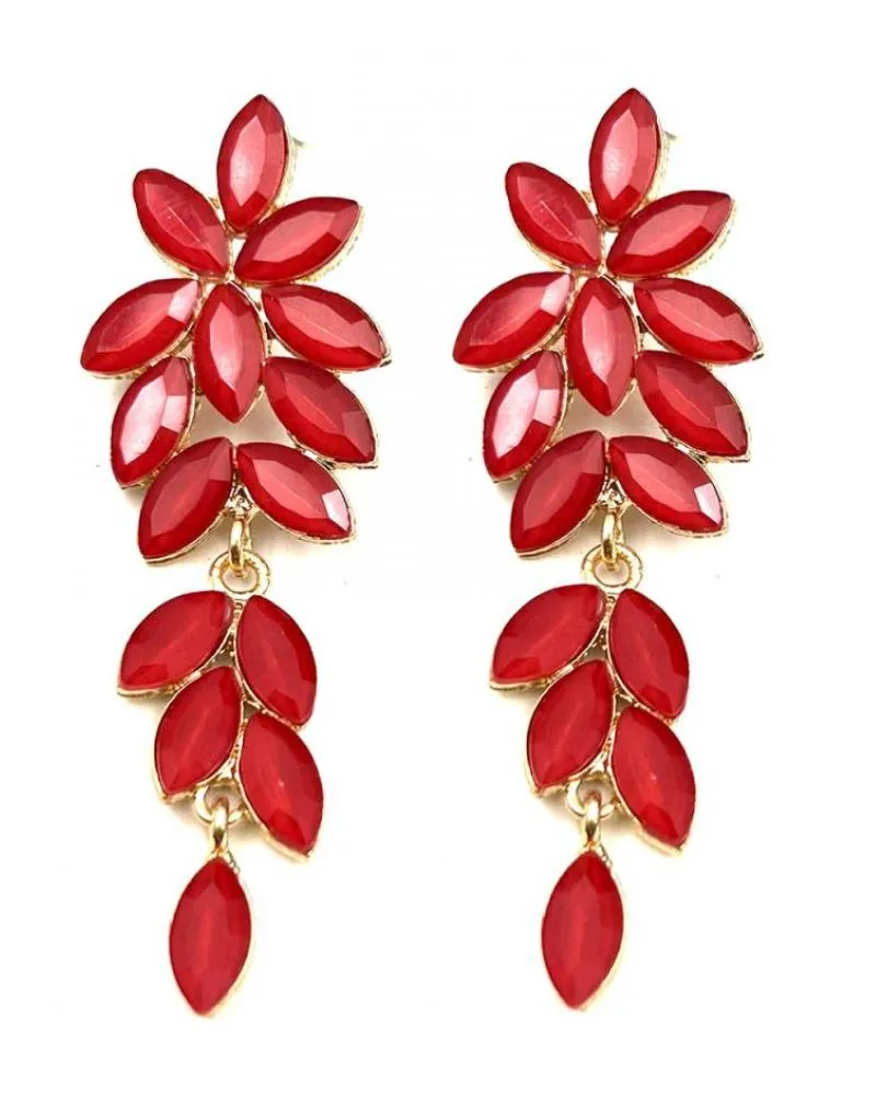 PENDIENTES ROJOS LARGOS DE FIESTA PARA EVENTOS Y BODAS DE NOCHE