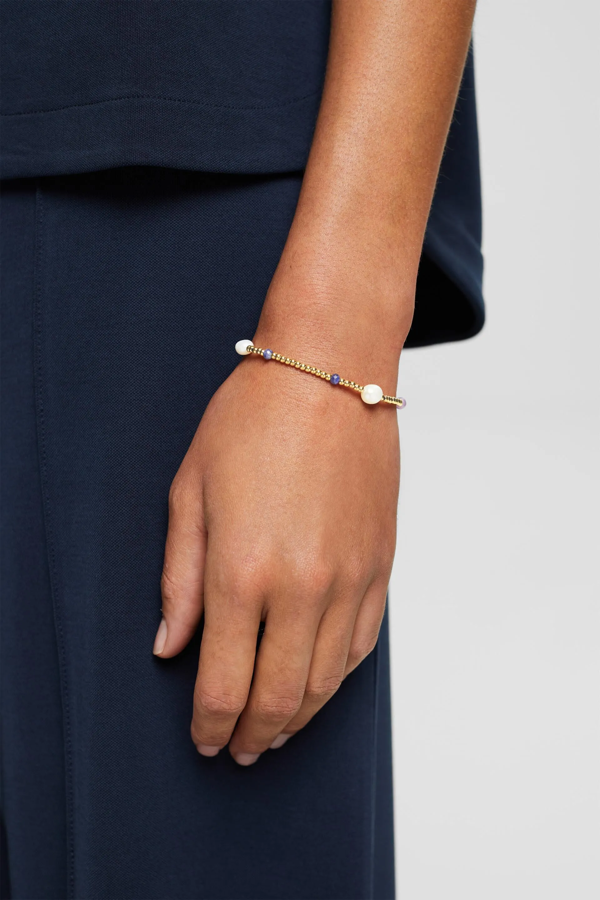 Pulsera de perlas en acero inoxidable