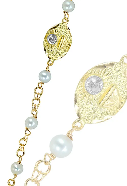 Pulsera oro amarillo y perlas para niña 1ª comunión. 002_7909PU