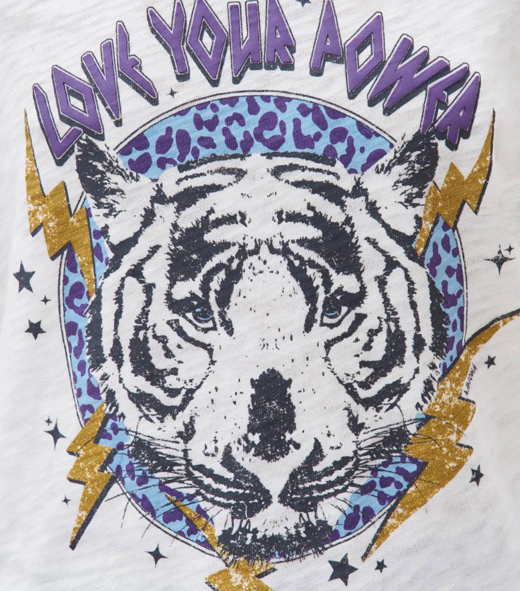 Rapsodia Playera cuello redondo manga corta con tigre Mujer