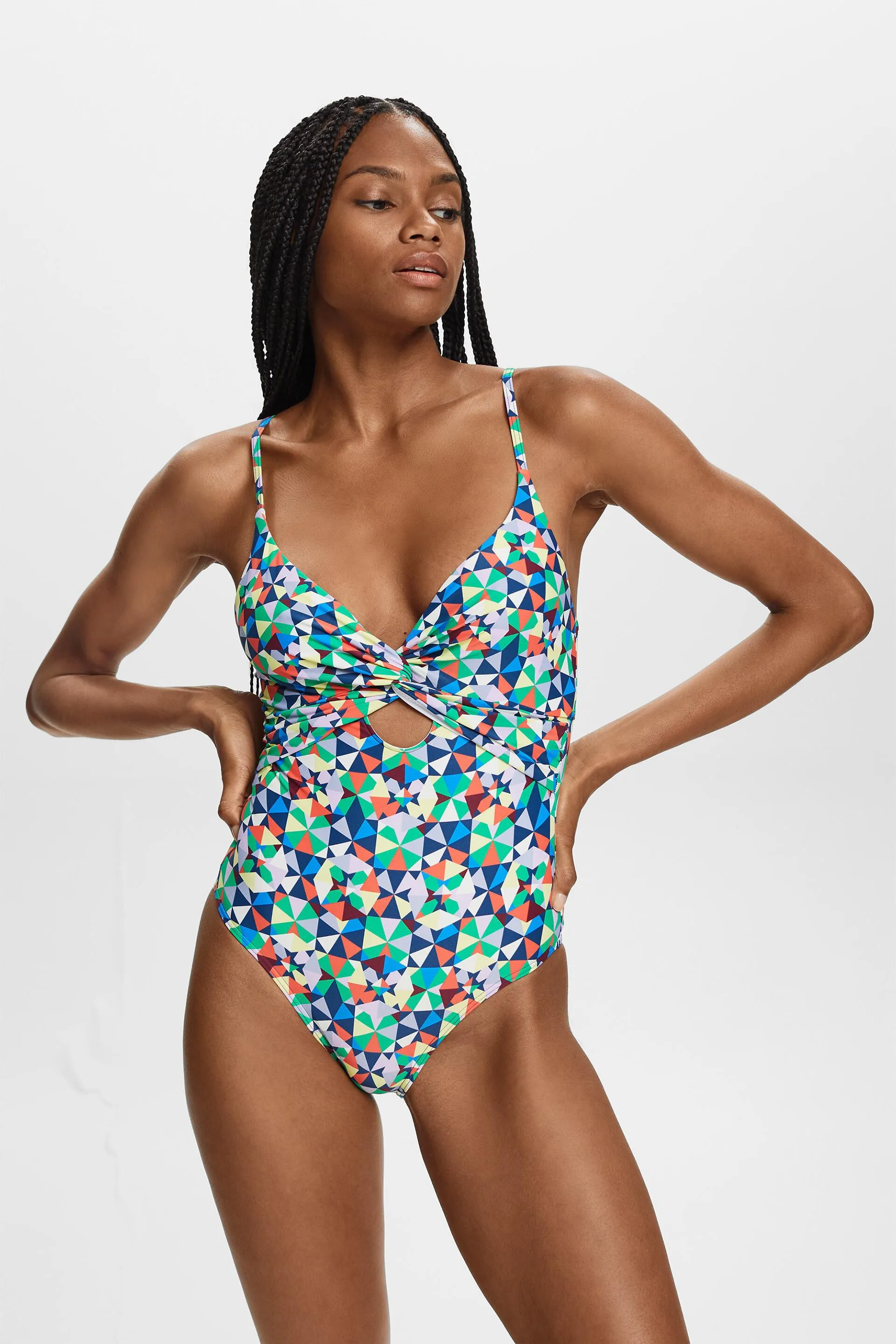 Reciclado: bañador estampado con detalle de nudo