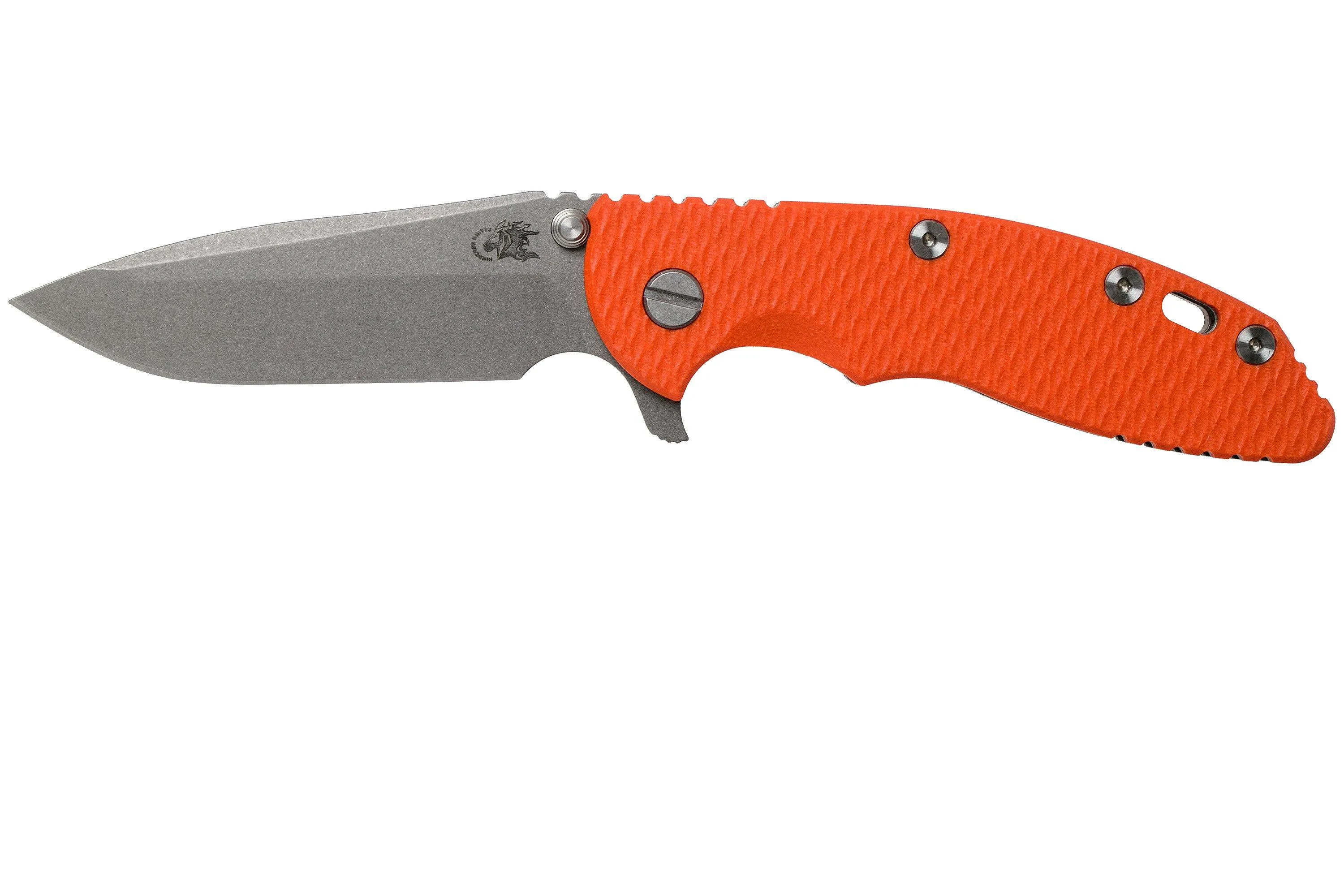 Rick Hinderer XM-18 3.5 Spanto 20CV, Working Finish, Orange G10 navaja"