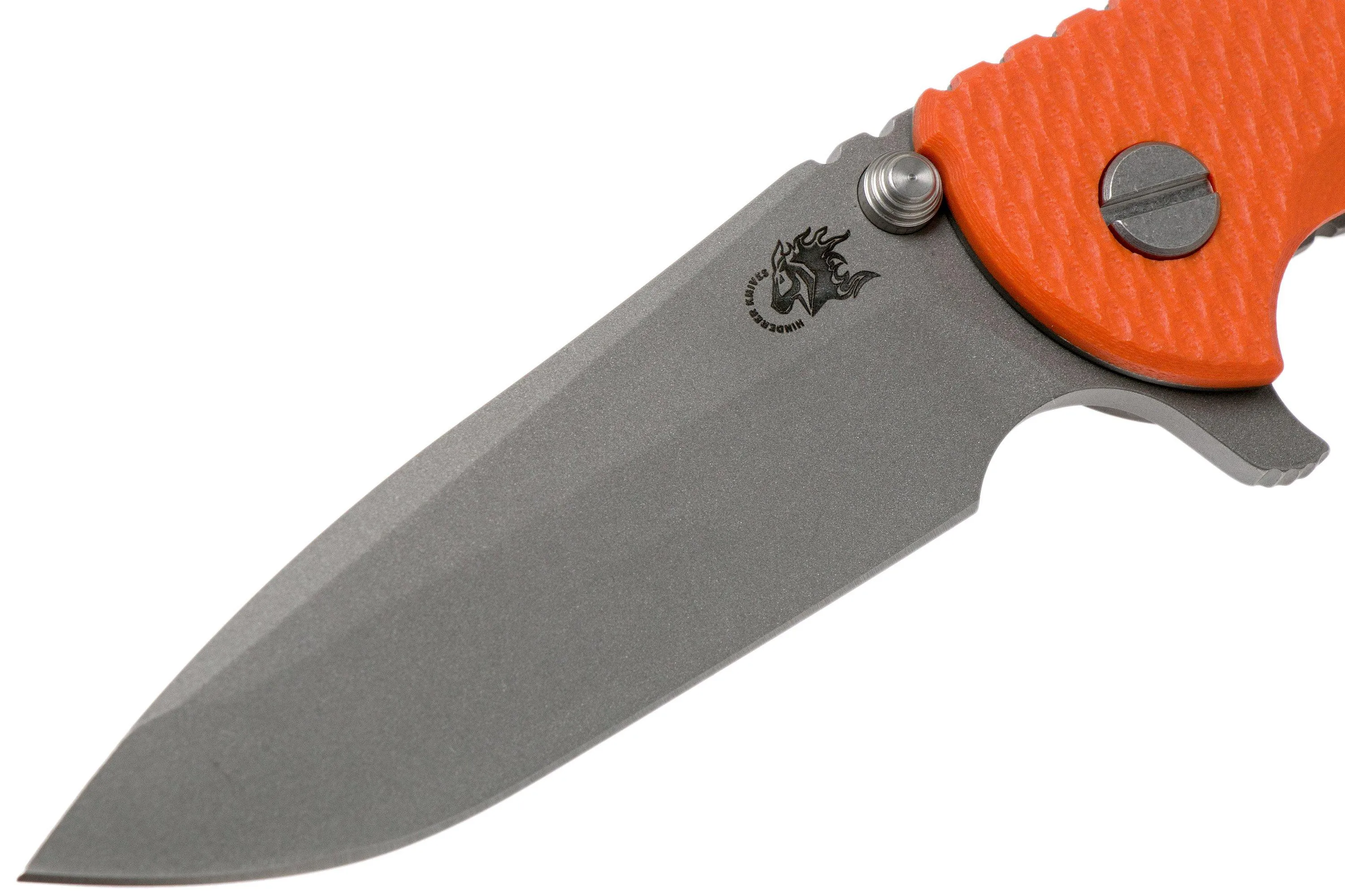 Rick Hinderer XM-18 3.5 Spanto 20CV, Working Finish, Orange G10 navaja"