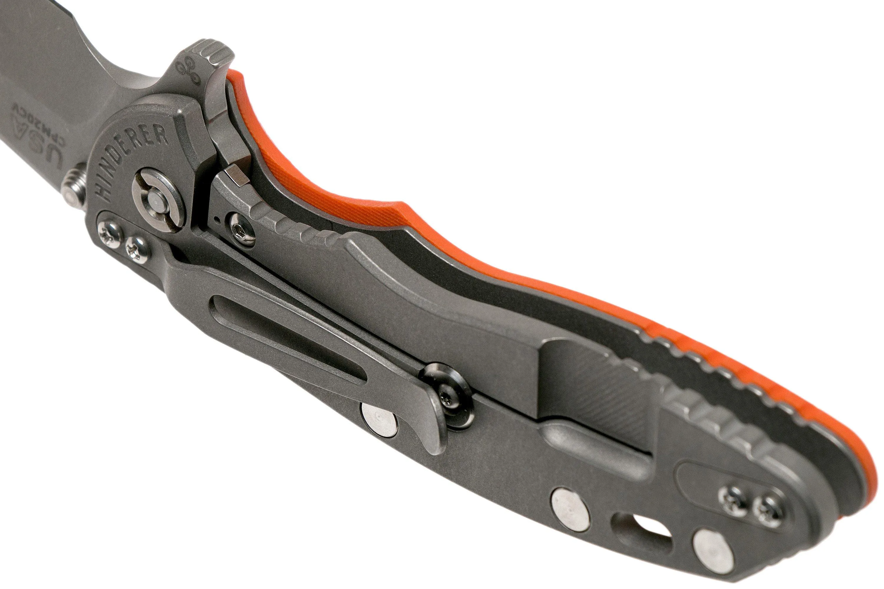 Rick Hinderer XM-18 3.5 Spanto 20CV, Working Finish, Orange G10 navaja"
