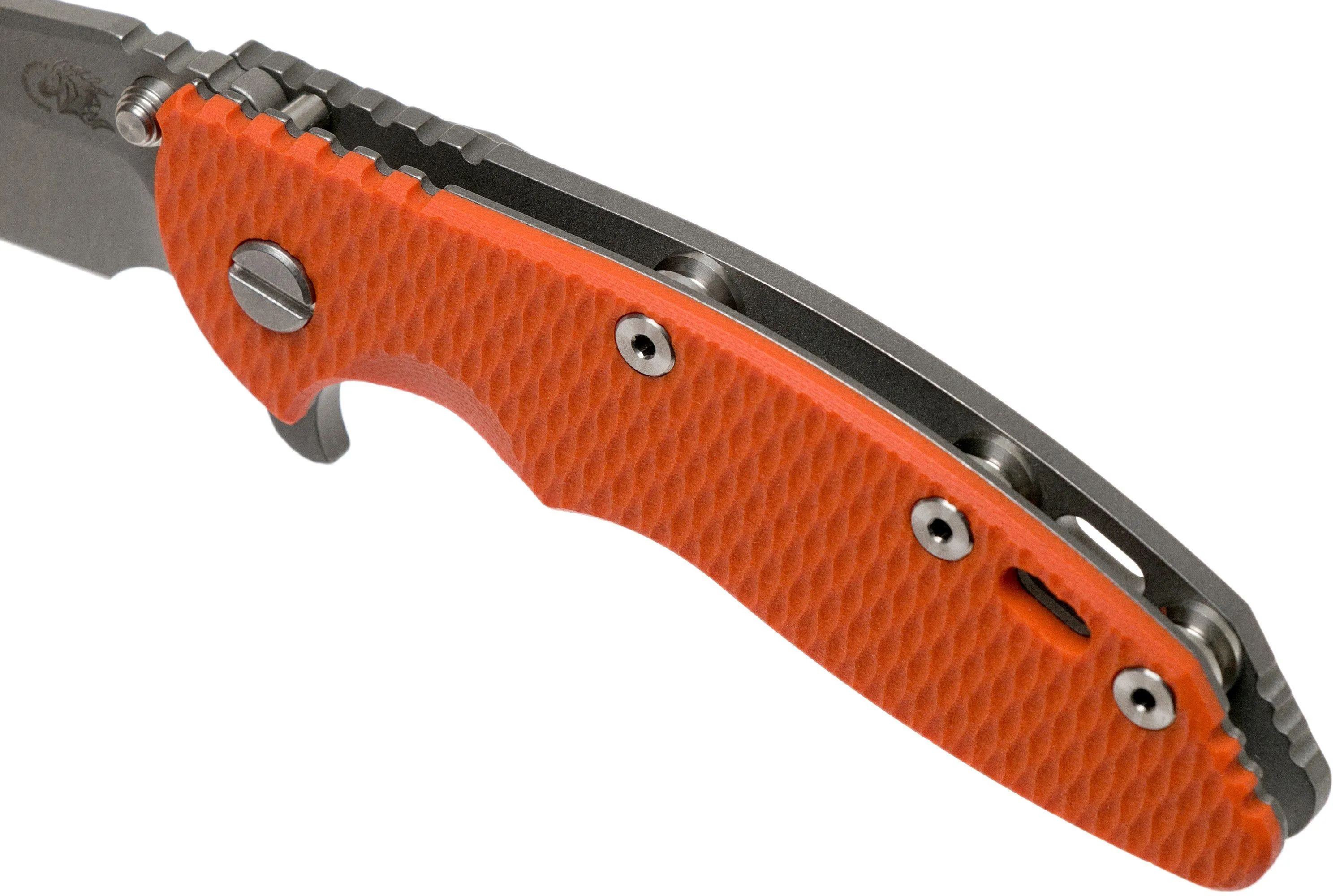 Rick Hinderer XM-18 3.5 Spanto 20CV, Working Finish, Orange G10 navaja"