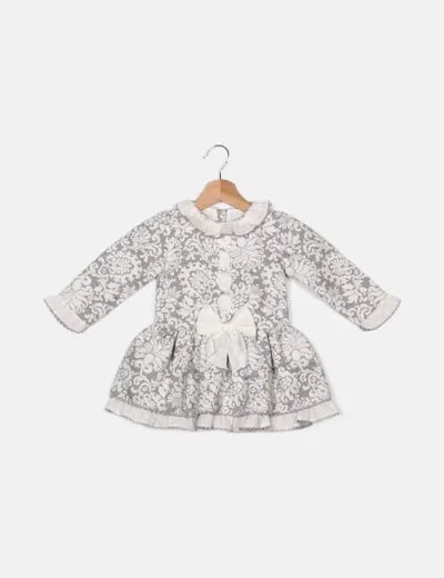 Rosy fuentes Vestido bicolor detalle lazo
