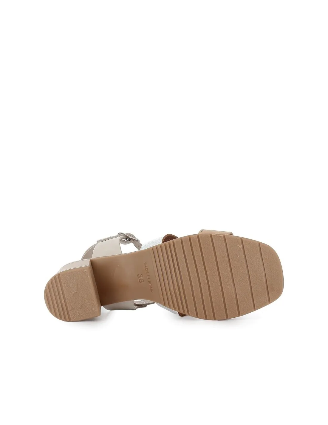 Sandalia de diario cangrejera piel tiras cruzadas mujer beige Pepe Parra