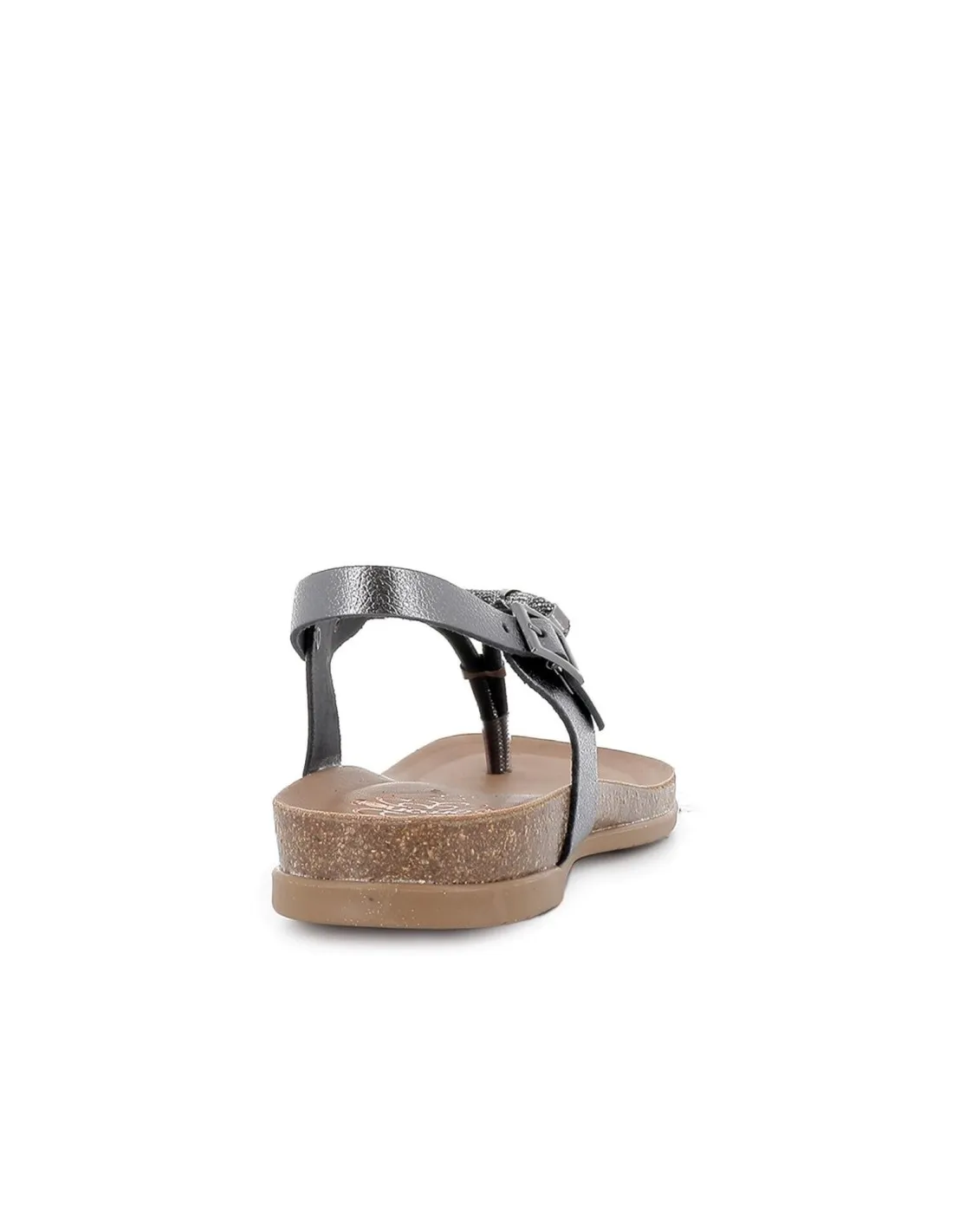 Sandalias de diario piel con tiras strass la pala mujer gris PORRONET
