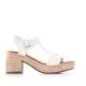 Sandalias tacón You Too blancas con tira frontal