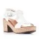 Sandalias tacón You Too blancas con tira frontal