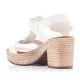 Sandalias tacón You Too blancas con tira frontal