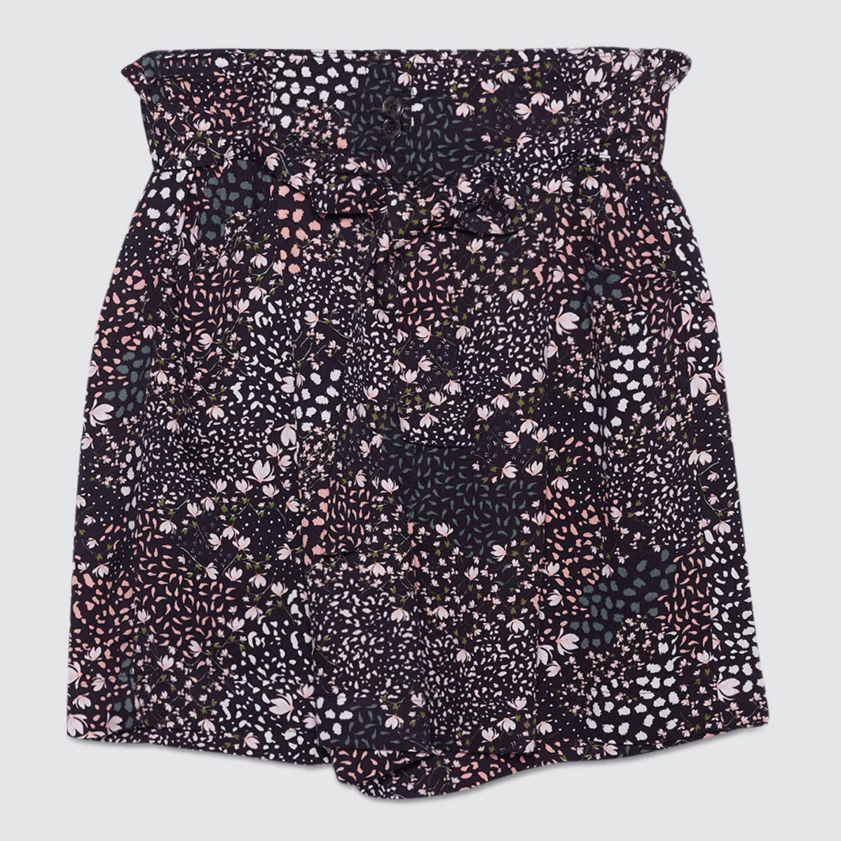 Short Tipo Paper Bag Con Estampado