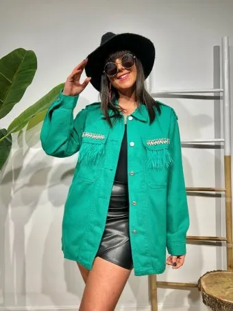 Sobrecamisa Strass GLOWIST Verde