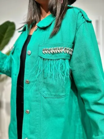 Sobrecamisa Strass GLOWIST Verde