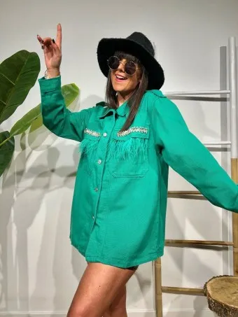 Sobrecamisa Strass GLOWIST Verde